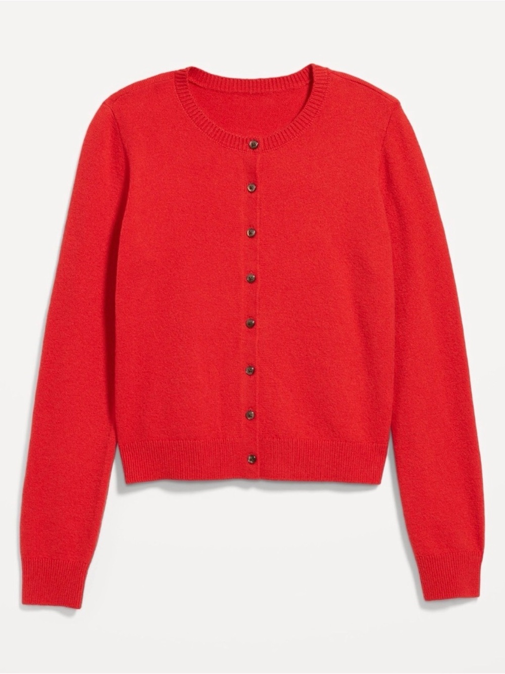 Old Navy Bright Red Button-Front Crewneck Cardigan
